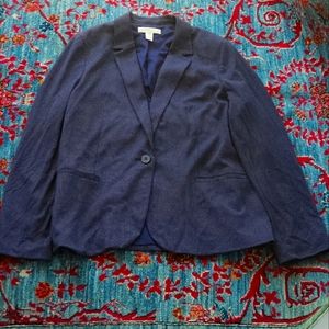 Chicos Navy with White Polka Dots Blazer